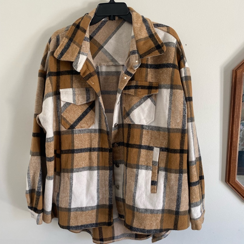 Plaid Button-Up Jacket - image 1